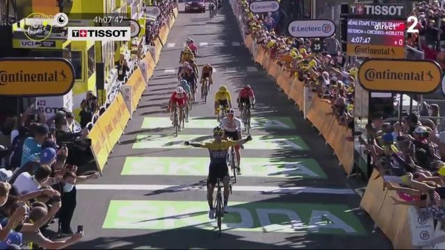 Victoire de Primoz Roglic lors de la 4e étape du Tour de France à Orcières-Merlette