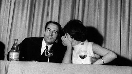 Francois Mitterrand en 1968 avec Gisele Halimi, avocate francaise&nbsp;à Paris. (Selva/Leemage)