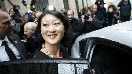 L'ancienne ministre de la Culture, Fleur Pellerin, quitte la rue de Valois, à Paris, le 12 février 2016. (MAXPPP)