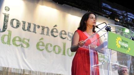 La ministre du Logement C&eacute;cile Duflot, lors de son discours aux journ&eacute;es d'&eacute;t&eacute; d'EELV, &agrave; Marseille, le 22 ao&ucirc;t 2013. (FRANCK PENNANT / AFP)