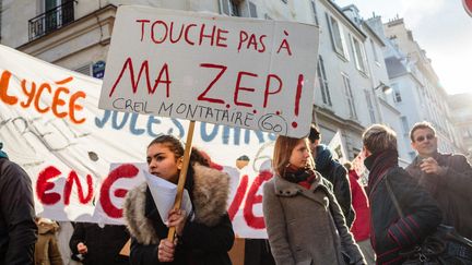 Une manifestation du collectif Touche pas à ma ZEP (Zone d'Education Prioritaire),&nbsp;le 5 janvier 2017 à Paris. (MAXPPP)