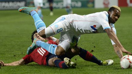 Taclé par Marko Basa (Lille), Jordan l'est aussi par la presse et sur les réseaux sociaux. (ANNE-CHRISTINE POUJOULAT / AFP)