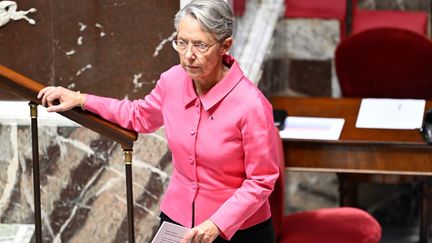 Prime Minister Elisabeth Borne at the National Assembly, October 23, 2023. (BERTRAND GUAY / AFP)