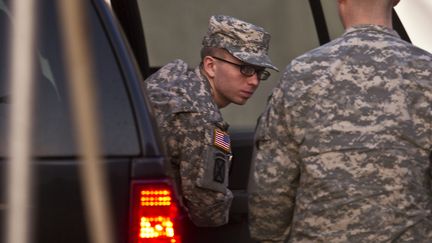 Le soldat am&eacute;ricain Bradley Manning, soup&ccedil;onn&eacute; d'avoir transmis des renseignements confidentiels au site WikiLeaks, lors d'une audition &agrave; Fort Meade (Maryland) le 19 d&eacute;cembre 2011. (BENJAMIN MYERS / REUTERS)