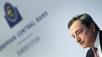 Mario Draghi, le&nbsp;président de la Banque centrale européenne, le 25 juillet 2019. (DANIEL ROLAND / AFP)