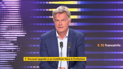 Fabien Roussel, secrétaire national du Parti communiste, était l'invité du 8h30 franceinfo jeudi 14 septembre 2023. (FRANCEINFO / RADIO FRANCE)