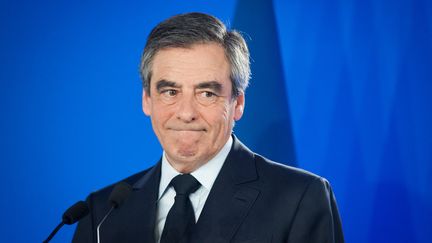 François Fillon, le 23 avril 2017 à Paris.&nbsp; (BENJAMIN MENGELLE / HANS LUCAS / AFP)