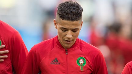 Amine Harit lors du match entre le Maroc et l'Iran, le 15 juillet à Saint-Pétersbourg (Russie). (ELMAR KREMSER/SVEN SIMON / SVEN SIMON / AFP)