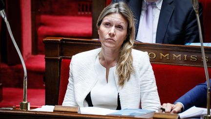 La présidente de la commission des lois ‎Yaël Braun-Pivet, à l'Assemblée nationale, le 25 juillet 2017.&nbsp; (MAXPPP)