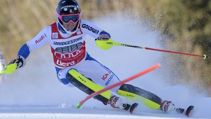 Frida Hansdotter lors de la première manche du slalom de Lienz (Autriche) (SAMUEL KUBANI / AFP)