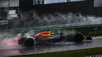 Max Verstappen à bord de sa Red Bull lors du Grand Prix du Brésil, à Sao Paulo, le 3 novembre 2024. (XAVI BONILLA / AFP)