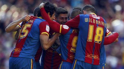 La joie des joueurs de Crystal Palace (IAN KINGTON / AFP)