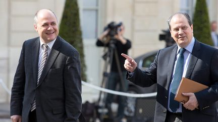 &nbsp; (Bruno Le Roux (a g.) a expliqué que François Hollande allait rencontrer les députés PS fin juin © Maxppp)