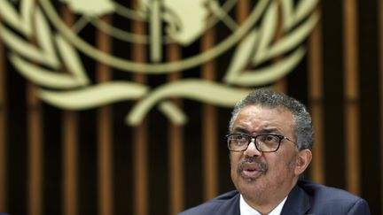 Le directeur général de l'OMS,&nbsp;Tedros Adhanom Ghebreyesus, ici le 12 février 2020 à Genève (Suisse). (SALVATORE DI NOLFI / KEYSTONE)