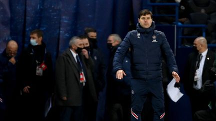 Mauricio Pochettino est apparu mesuré, après la victoire du PSG face à Bruges mardi. (FRANCK FIFE / AFP)