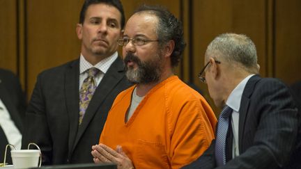 Ariel Castro lors de son proc&egrave;s &agrave; Cleveland (Etats-Unis),&nbsp;le 1er ao&ucirc;t 2013. (ANGELO MERENDINO / GETTY IMAGES NORTH AMERICA)