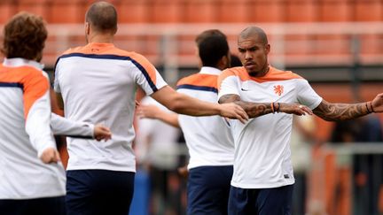 Nigel De Jong a pris part à l'entraînement des Pays-Bas à la veille d'affronter l'Argentine. (MARIUS BECKER / DPA)