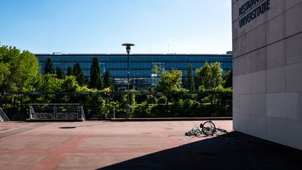 L'université d'Angers (Maine-et-Loire) désertée en raison de la fermeture liée à l'épidémie de Covid-19, le 17 mai 2020. (DELPHINE PERRIN / HANS LUCAS / AFP)