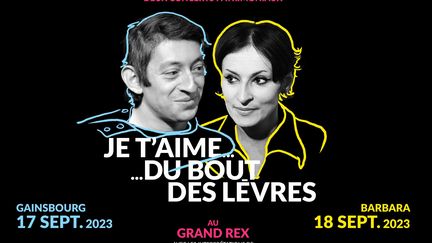 Affiche des concerts patrimoniaux organisés par l'INA et le Grand Rex en hommage à Serge Gainsbourg et Barbara les 17 et 18 septembre 2023. (INA)