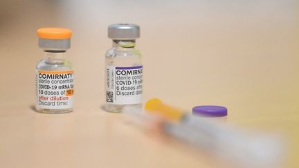 Des échantillons de vaccin Pfizer contre le Covid-19. (ELIOT BLONDET / AFP)