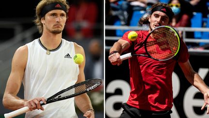 Alexander Zverev retrouve Stefanos Tsitsipas en demi-finales de Roland-Garros. Le Grec avait eu le dernier mot lors de leur dernière et seule rencontre sur terre battue.&nbsp; (AFP)