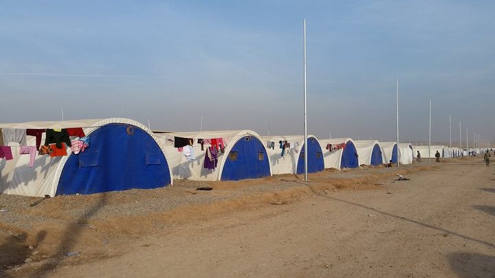 Le camp de déplaces de Khazir (Irak), à trente kilomètres de Mossoul, le 12 novembre 2016 (RADIO FRANCE / MATHILDE LEMAIRE)