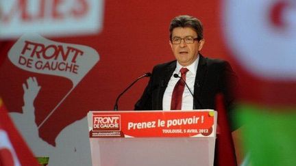 Jean-Luc Mélenchon tient meeting à Toulouse, le 5 avril 2012. (AFP - Eric Cabanis)