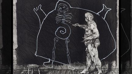 &nbsp;La pièce de théâtre "Ubu tells the Truth" a été écrite par Jane Taylor et fut jouée en 1997 par la Handspring Puppet Company au théâtre Market de Johannesburg. Kentridge en fit la mise en scène et les séquences animées, associant des images de films documentaires, des photographies, des marionnettes ainsi qu’une trentaine de dessins réalisés pour l’animation. (WILLIAM KENTRIDGE / COURTESY DE L’ARTISTE (PHOTO THYS DULLAART))