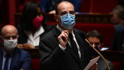 Le Premier ministre Jean Castex à l'Assemblée nationale le 20 octobre 2020. (CHRISTOPHE ARCHAMBAULT / AFP)