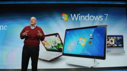 Le directeur général de Microsoft, Steve Ballmer, à Las Vegas (Nevada, Etats-Unis), le 7 janvier 2010. (AFP PHOTO / Robyn Beck)