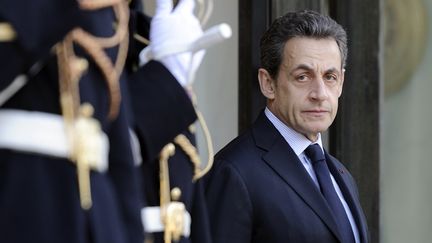 Nicolas Sarkozy &agrave; l'Elys&eacute;e (Paris) le 8 f&eacute;vrier 2012. (ERIC FEFERBERG / AFP)