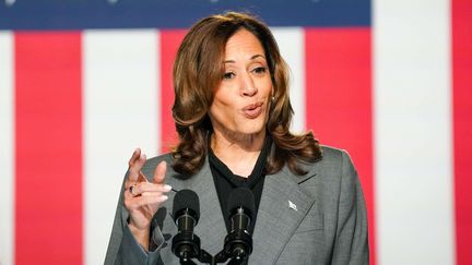 La vice-présidente et candidate démocrate à la présidentielle américaine Kamala Harris, le 20 septembre 2024 à Atlanta (Géorgie, Etats-Unis). (JULIA BEVERLY / SHUTTERSTOCK / SIPA)