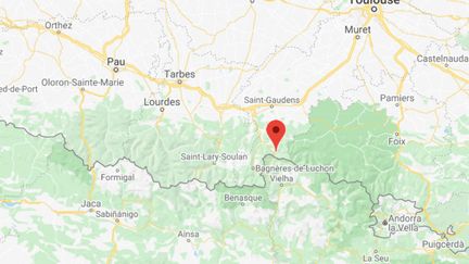 Les passeurs tentaient de faire traverser la frontière franco-espagnole à trois Algériens à Melles en Haute-Garonne, le 5 janvier 2022. (GOOGLE MAPS)