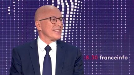 Éric Ciotti, député LR des Alpes-Maritimes, candidat à l'investiture pour la présidentielle&nbsp;était l'invité du "8h30&nbsp;franceinfo", mardi 30 novembre 2021. (FRANCEINFO / RADIOFRANCE)