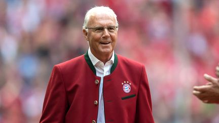 Franz Beckenbauer, le 14 mai 2016 à l'Allianz Arena de Munich (Allemagne). (MAXPPP)