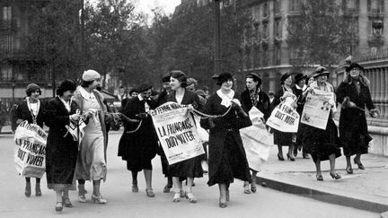 Women demonstrated in the streets of Paris in May 1935 to demand the right to vote.  (- / AFP)