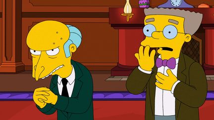 M. Burns (&agrave; gauche) et Waylon Smithers (&agrave; droite), lors d'un &eacute;pisode des "Simpsons". (AP/SIPA)