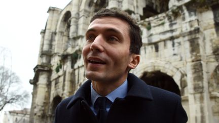 Le maire de Beaucaire et porte-parole du Rassemblement national, le 7 janvier 2016 à Nîmes. (PASCAL GUYOT / AFP)