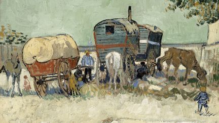 "Les roulottes, campement de boh&eacute;miens aux environs d'Arles", de&nbsp;Vincent Van Gogh (1888). Huile sur toile, 45 x 51 cm. Paris, Mus&eacute;e d&rsquo;Orsay. (RMN (MUSÉE D'ORSAY) / HERVÉ LEWANDOWSKI)