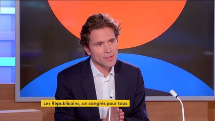 Le député européen Les Républicains et soutien de Valérie Pécresse à l'élection présidentielle de 2022, Geoffroy Didier, le 12 octobre sur franceinfo. (FRANCEINFO)