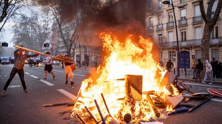 Neuvième journée de mobilisation contre la réforme des retraites, à Toulouse, le 23 mars 2023. (FRANCOIS LAURENS / HANS LUCAS)