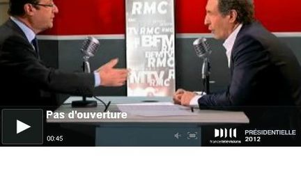 François Hollande sur RMC et BFM TV (DR)