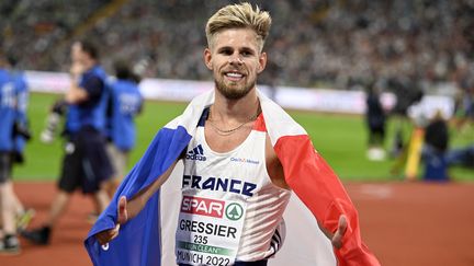 Jimmy Gressier lors de la finale hommes des 10 000 mètres aux Championnats d'Europe d'athlétisme 2022 à Munich. (HERVIO JEAN-MARIE / KMSP / AFP)