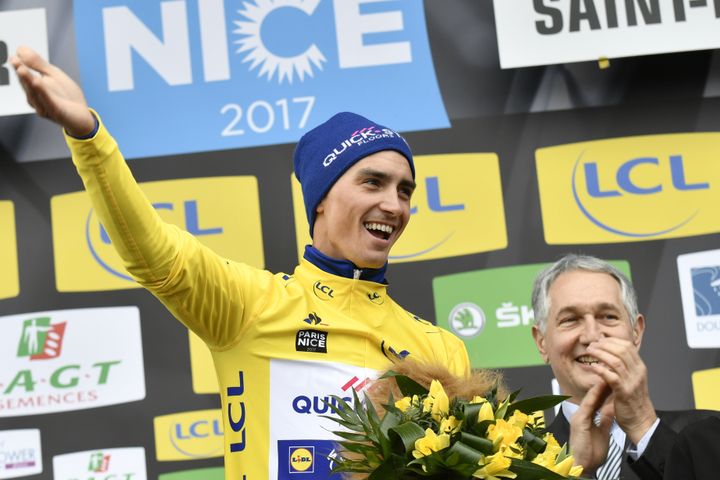 Julian Alaphilippe, la star du jour à Paris-Nice (PHILIPPE LOPEZ / AFP)