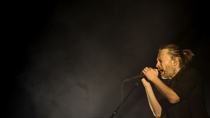 Thom Yorke, leader de Radiohead, lors d'un festival, à Lisbonne (Portugal), le 15 juillet 2012.&nbsp; (PATRICIA DE MELO MOREIRA / AFP)