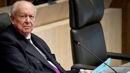 L'ancien maire de Marseille Jean-Claude Gaudin, alors en conseil municipal, le 27 janvier 2020 à Marseille (Bouches-du-Rhône).&nbsp; (GERARD JULIEN / AFP)