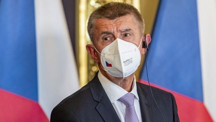 Le Premier ministre tchèque Andrej Babis assiste à une conférence de presse à Usti nad Labem, en République tchèque, le 29 septembre 2021. (MARTIN DIVISEK / EPA / MAXPPP)