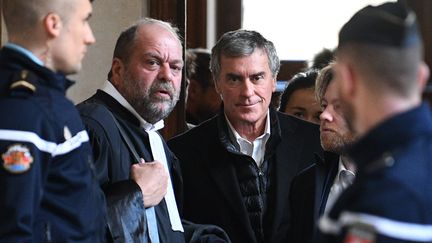 Jérôme Cahuzac se présente à l'audience pour son procès en appel, le 12 février 2018, à Paris. (ERIC FEFERBERG / AFP)