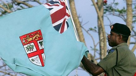 Le drapeau national de Fidji (AFP PHOTO/Torsten BLACKWOOD)