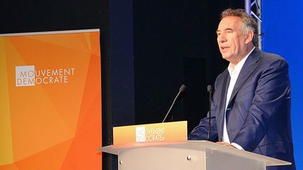 François Bayrou, alors président du MoDem, le 29 août 2015 à Guidel (Morbihan).&nbsp; (C.MARION / MAXPPP)